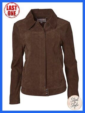 Genuine Leather Zip Front Jacket Quilted Lining